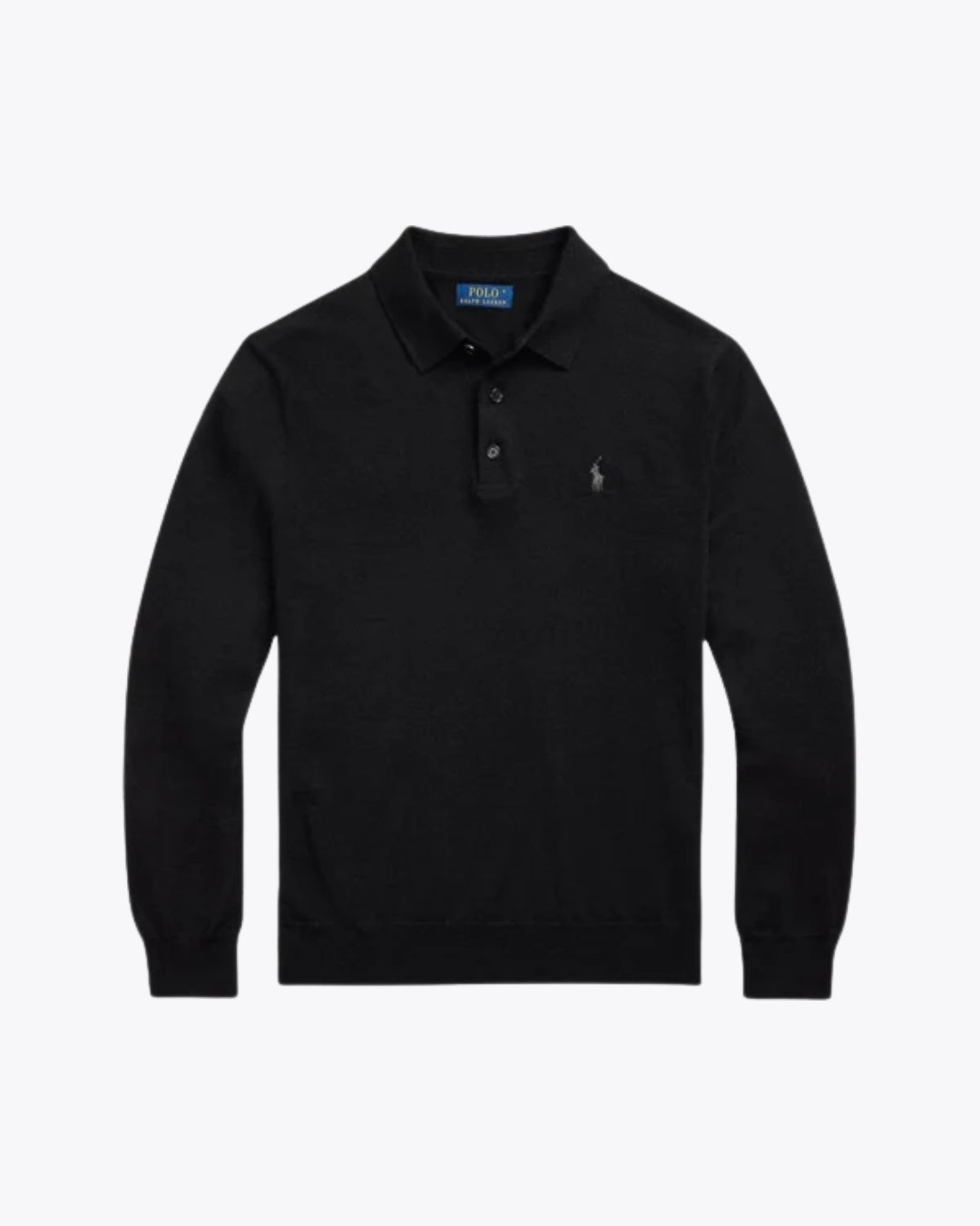 Feinstrick-Pullover aus Wolle mit Polokragen