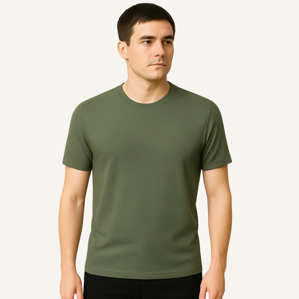 Strukturiertes Basic-T-Shirt Refined Fit