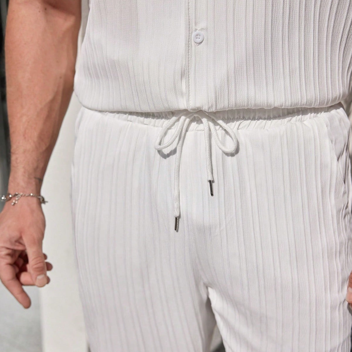 Set aus strukturiertem Hemd & Hose Riviera Ease