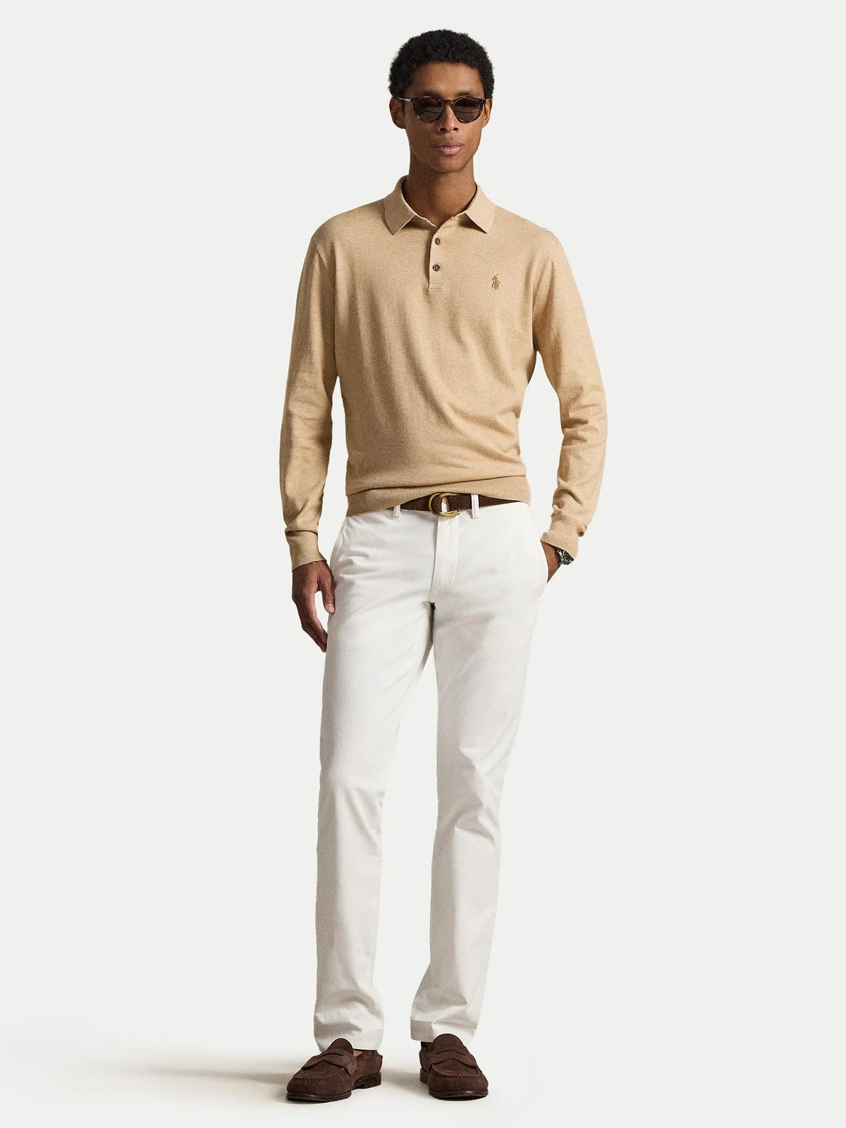Feinstrick-Pullover aus Wolle mit Polokragen