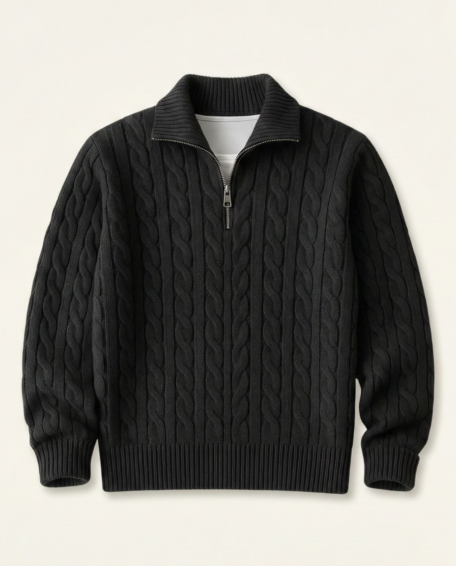Herren-Halfzip-Pullover mit Stehkragen Fontaine