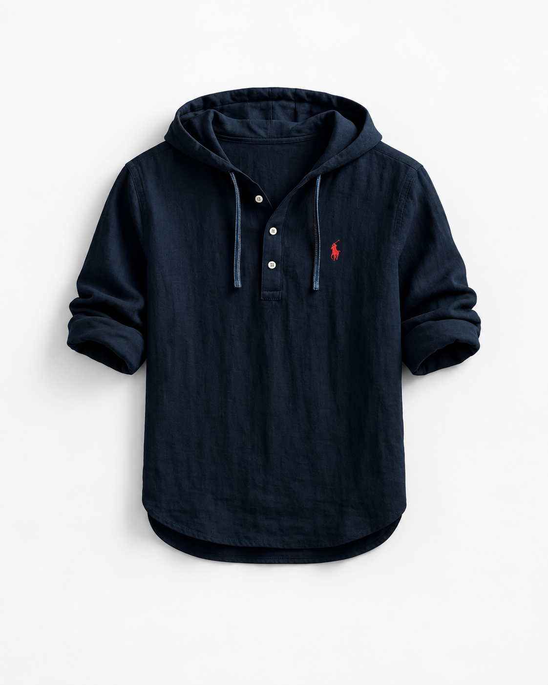 Linen-Blend Hooded Shirt — men's linen shirts, front view