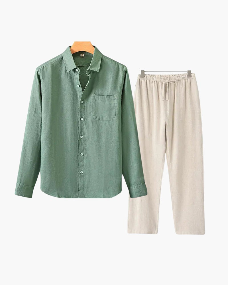 Bordeaux Set aus Hemd & Hose