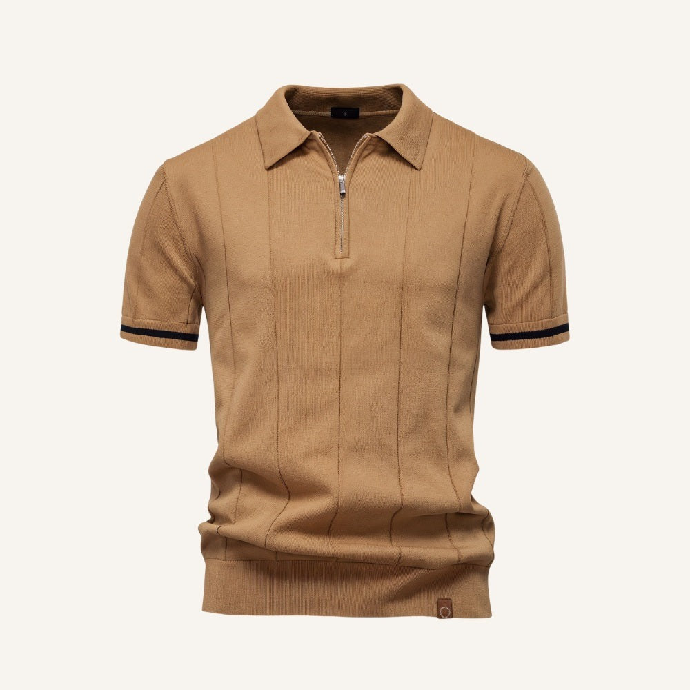 Strick-Poloshirt mit Reißverschluss Riviera