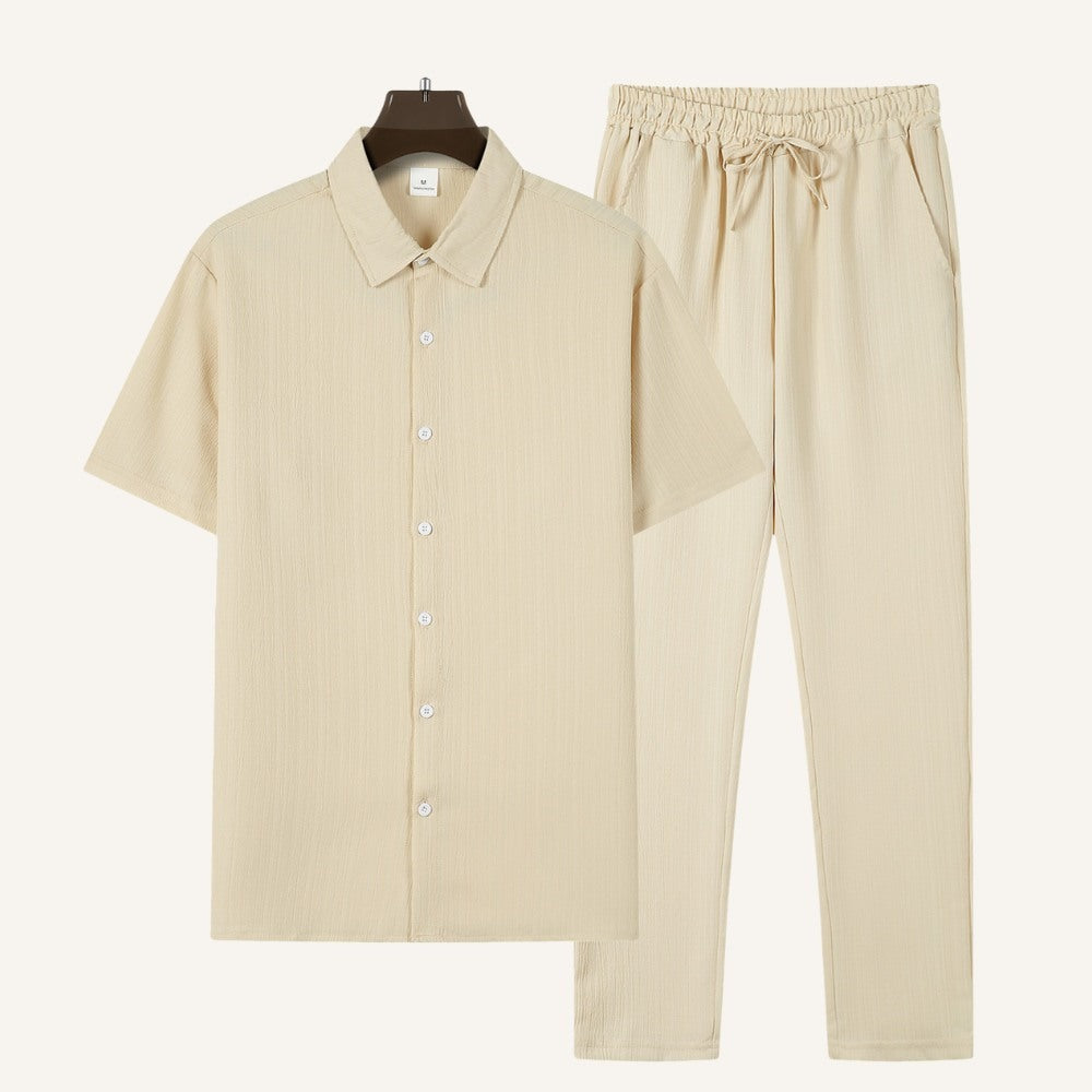 Set aus strukturiertem Hemd & Hose Riviera Ease