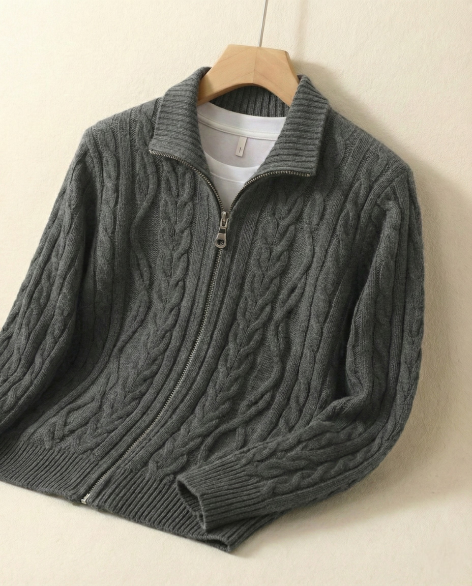 Herren-Halfzip-Pullover mit Stehkragen Fontaine