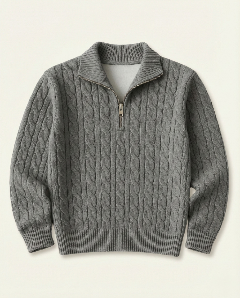 Herren-Halfzip-Pullover mit Stehkragen Fontaine