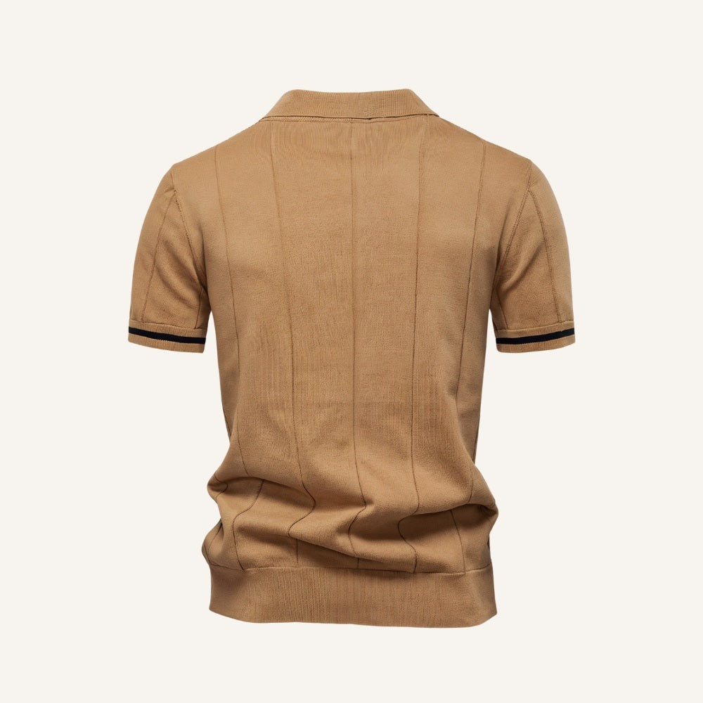 Strick-Poloshirt mit Reißverschluss Riviera